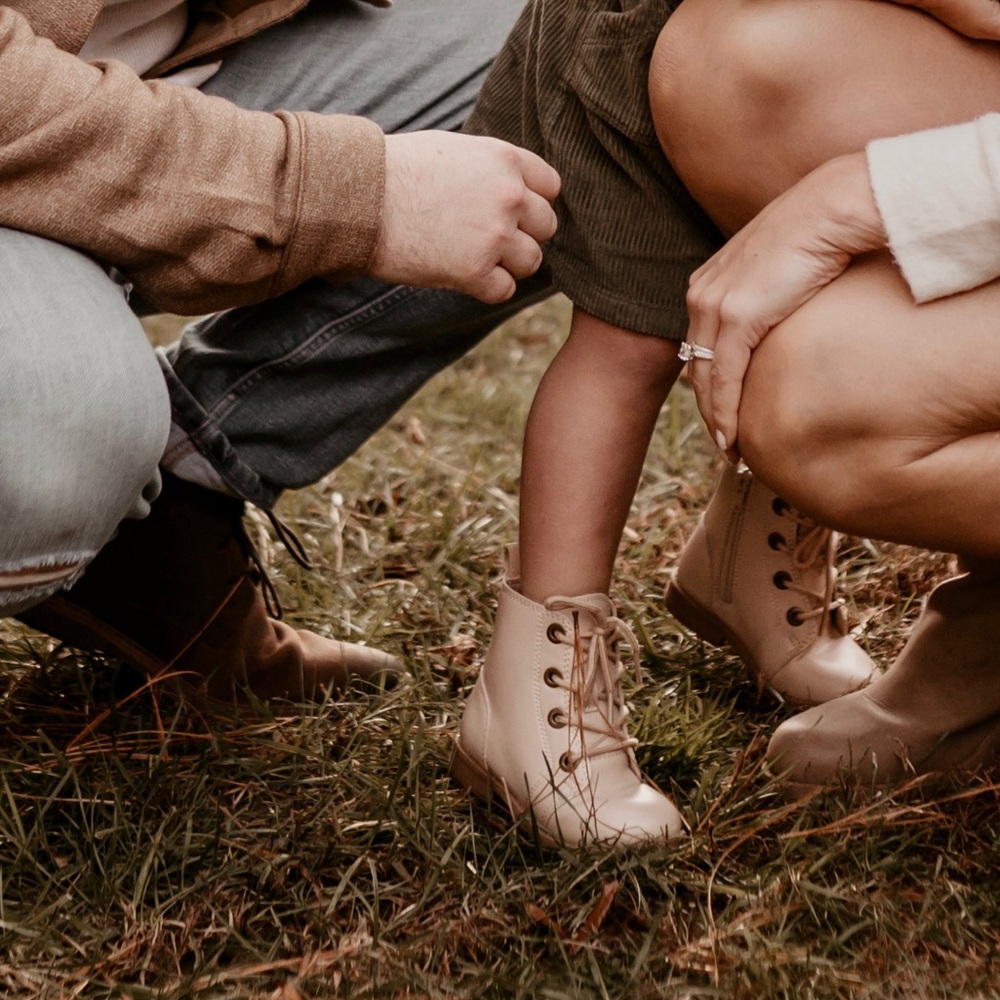 Tan toddler combat boots